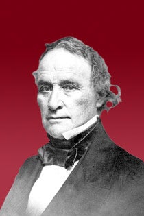 Graphic of President Sparks against a crimson background.